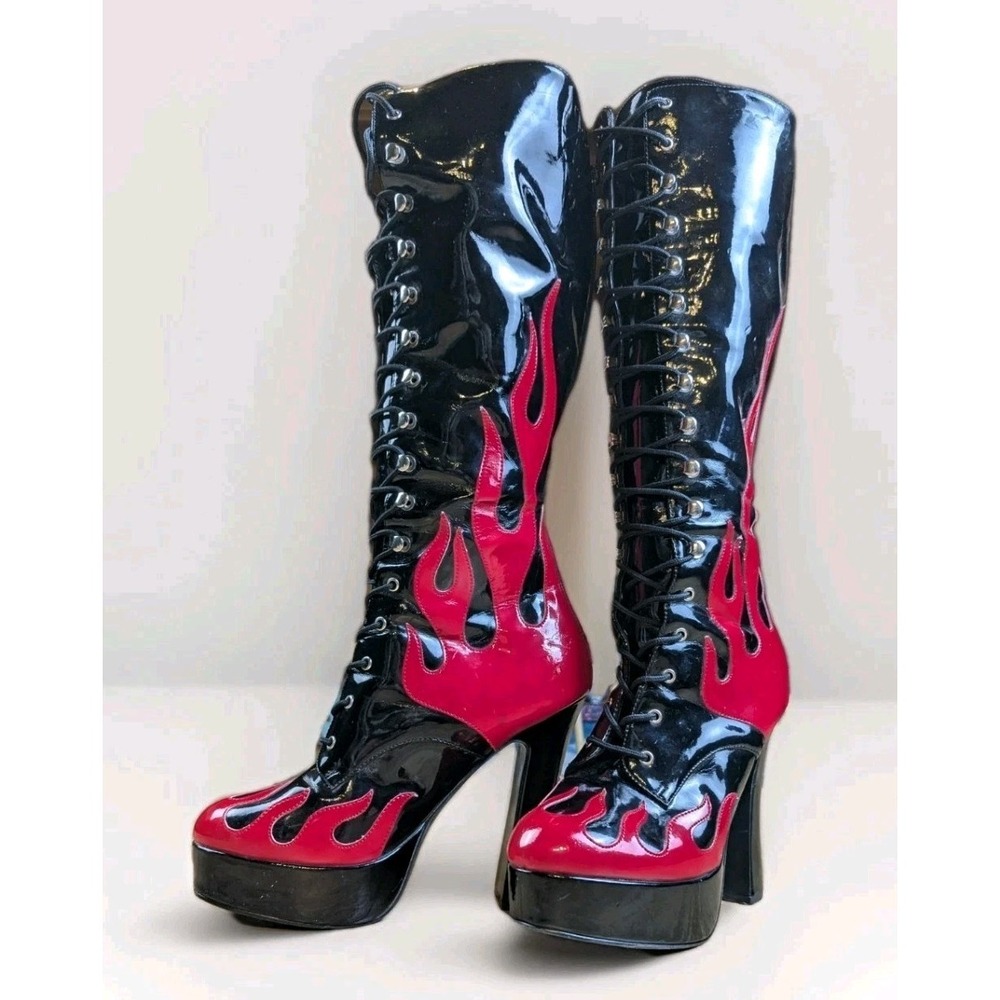 Pleaser Electra Platform Knee High Boots Size 8/8.5